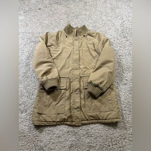 Sears Work Leisure Quilt Lining Tan Jacket / Coat Hooded Outdoor Winter VTG 16‎